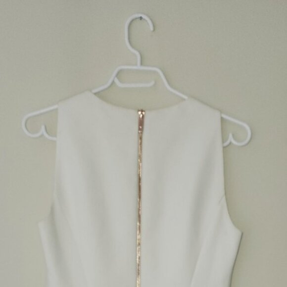 SOLD_ Elegant Ted Baker Asymmetric White Dress - Picture 3 of 3